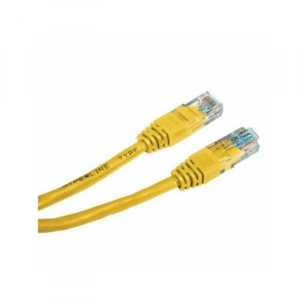 UTP cat5e patchcord, RJ45/RJ45, 0,5m, žlutý