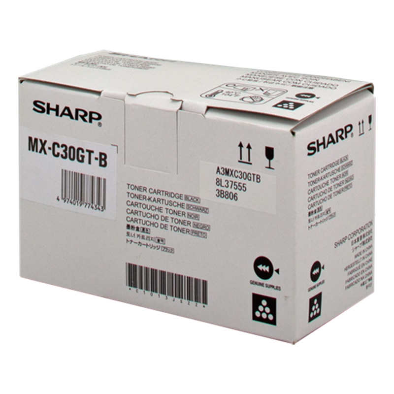 Toner Sharp MX-C30GTB, MX-C250FE, C300WE, black, originál