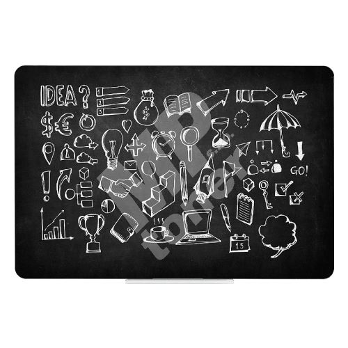 Černá bezrámová magnetická tabule na křídy Qboard 87 x 57 cm 1