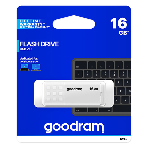 16GB Goodram UME2, USB flash disk 2.0, bílý
