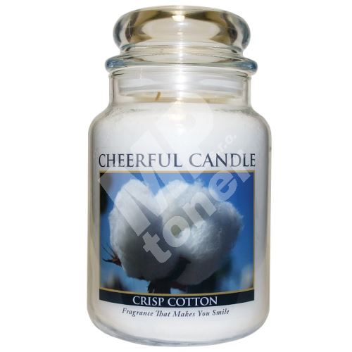 Cheerful Candle Vonná svíčka ve skle Svěží Bavlna - Crisp Cotton, 24oz 1