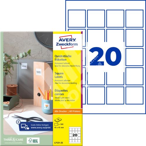 Etikety na QR kódy 45 x 45 mm, 25 listů A4 L7121-25 1