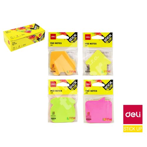 Bloček samolepící Deli STICK UP 69 x 69mm NEON mix EA03102 4 x 20l 1