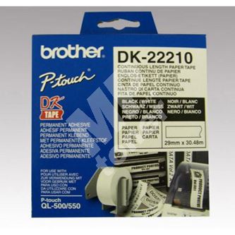 Role papírová Brother 29mm x 30.48m, bílá, 1 ks, DK22210, pro tiskárny štítků 1