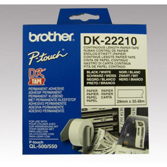 Papírová role Brother DK22210, 29mm x 30,48m, bílá, 1 ks