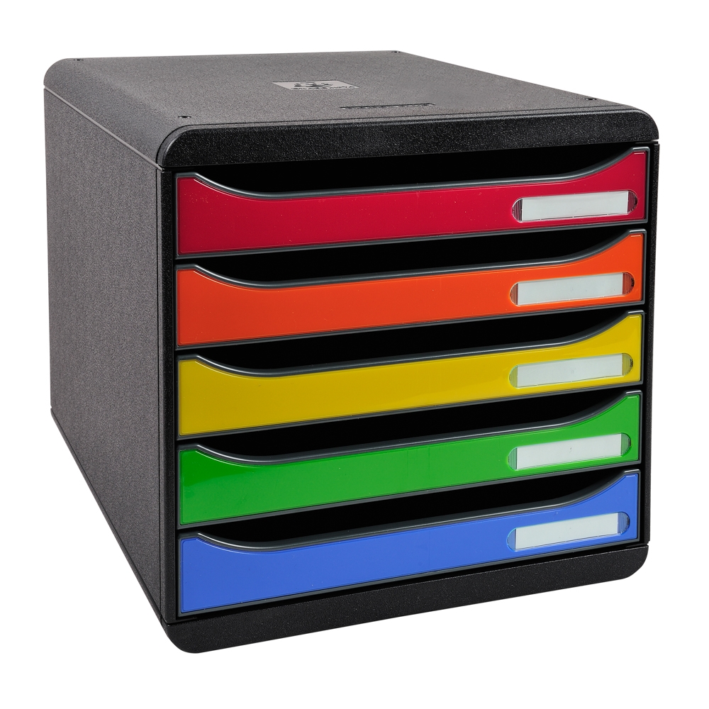 Zásuvkový box Exacompta Iderama, A4 maxi, 5 zásuvek, PS, černá