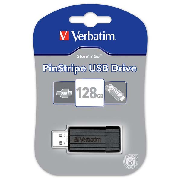 128GB Verbatim Store'n'Go Pinstripe, USB flash disk 2.0, 49071, černá