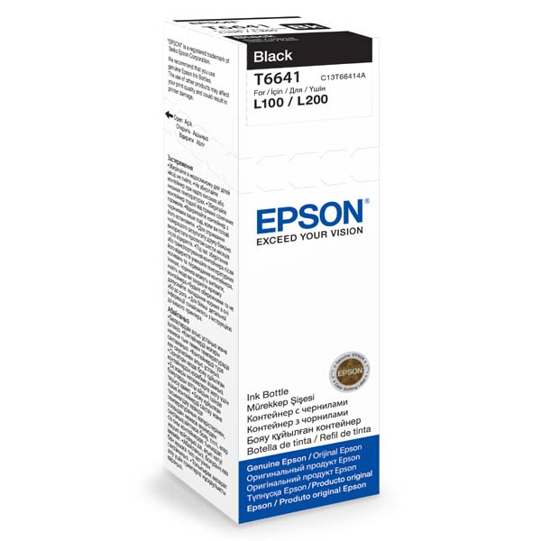 Inkoustová cartridge Epson C13T66414A, L100, L200, black, originál