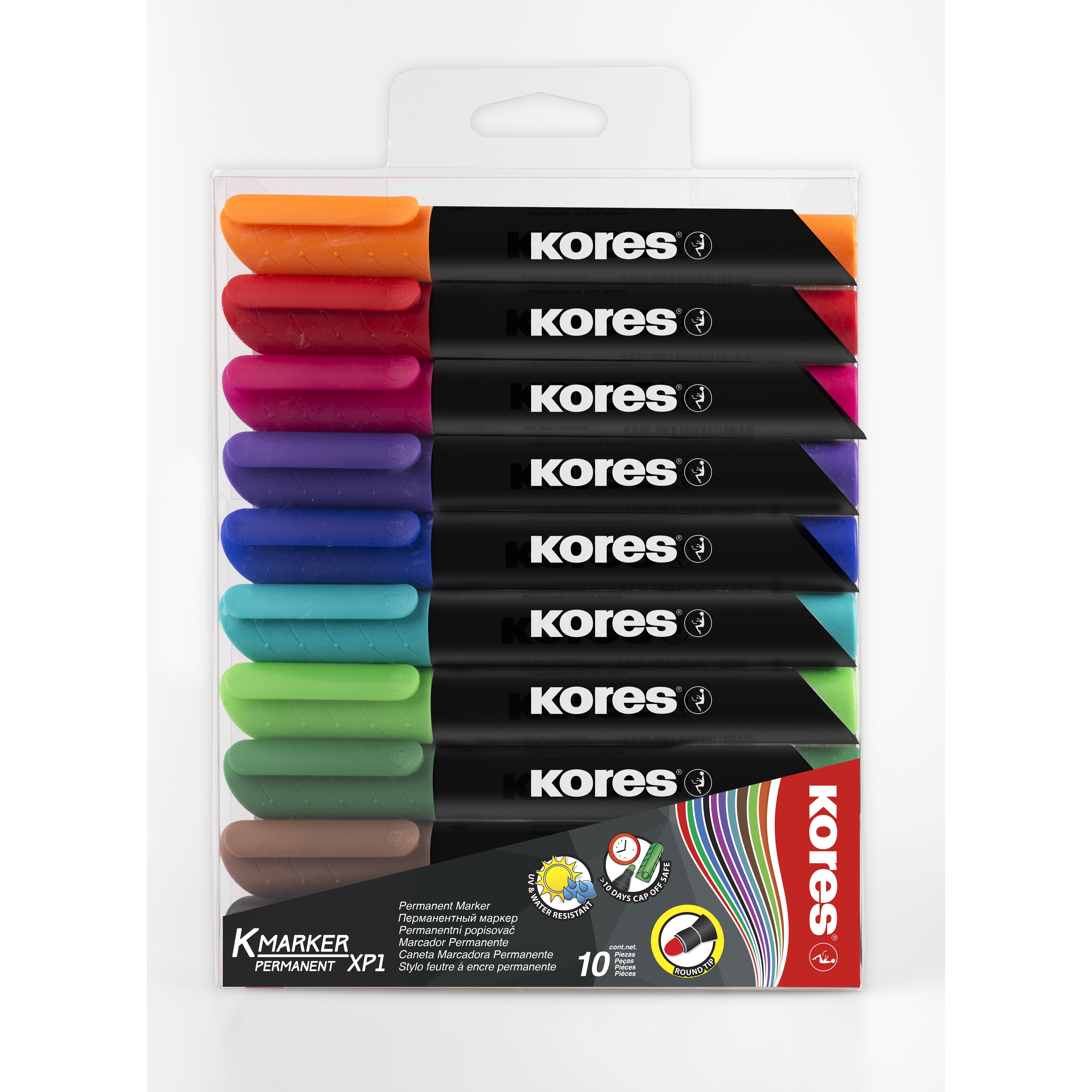 Popisovače Kores K-Marker XP1, permanentní, 10 barev
