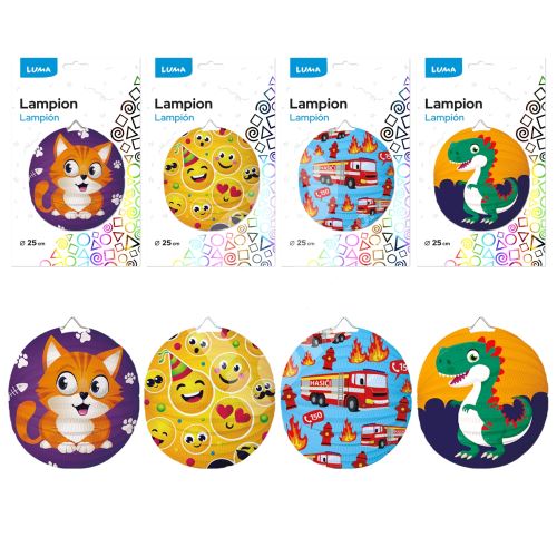 Lampion kulatý dětský Luma 25cm, mix 3 1