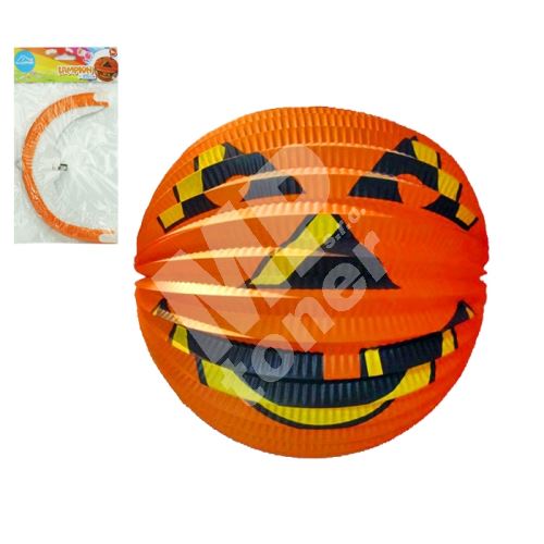 Lampion 25cm kulatý HALLOWEEN dýně Luma 1