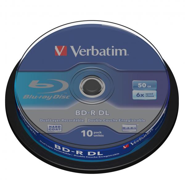 50GB Verbatim BD-R DL, cake box, 43746, 6x, 10-pack