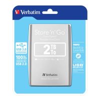2TB Verbatim Store'n'Go, Externí HDD 2,5" USB 3.0, 53189, stříbrný 2TB Verbatim Store'n'Go, Externí HDD 2,5" USB 3.0, 53189, stříbrný