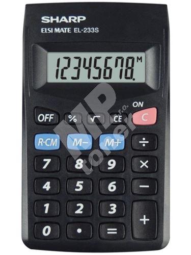 Kalkulačka Sharp EL-233SBBK, černá, kapesní, osmimístná 1
