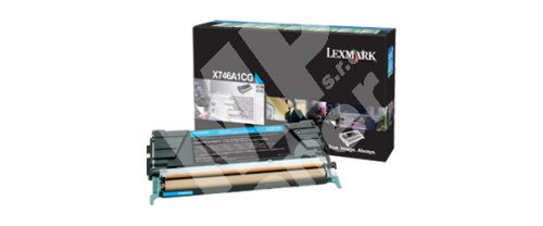 Toner Lexmark X746A1CG, cyan, return, originál 1