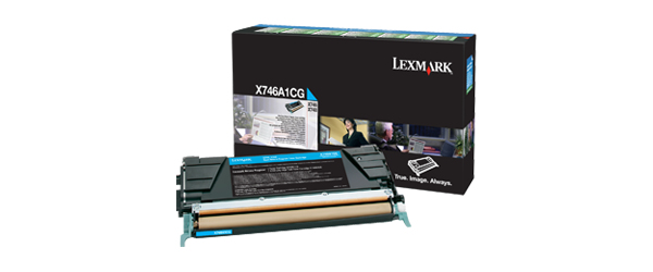Toner Lexmark X746DE, X748DE, X748DTE, cyan, X746A1CG, return, originál