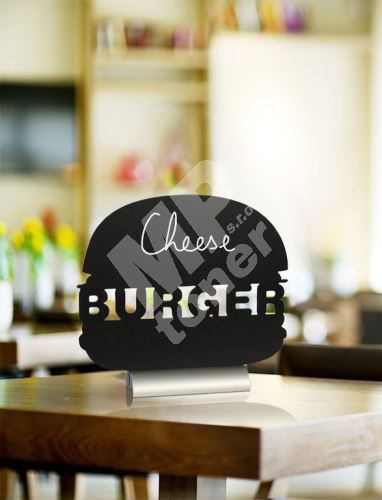 Stolní popisovací tabule Securit Burger, s popisovačem, hliníkový stojánek 1