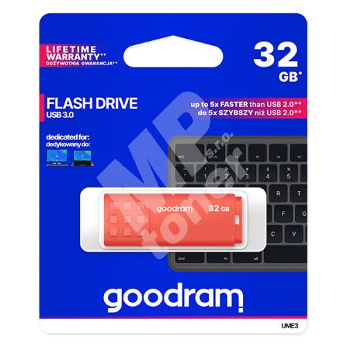 32GB Goodram UME3, USB flash disk 3.0, oranžová 1