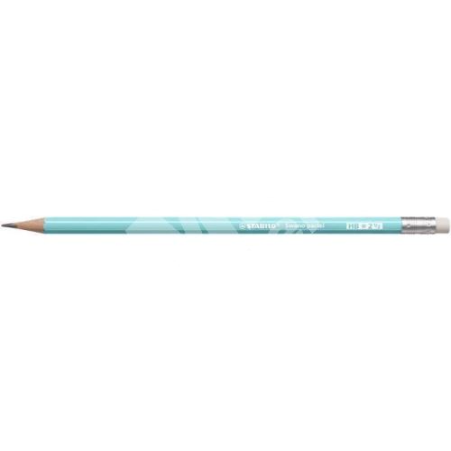 Grafitová tužka s gumou Stabilo Swano Pastel, modrá, šestihranná, HB 1