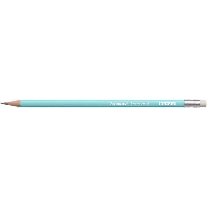 Grafitová tužka s gumou Stabilo Swano Pastel, modrá, šestihranná, HB