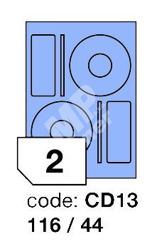 Samolepící etikety Rayfilm Office průměr 116/44 mm 300 archů, matně modrá, 1