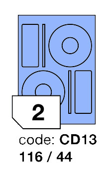Samolepící etikety Rayfilm Office průměr 116/44 mm 300 archů, matně modrá, R0123.CD13D