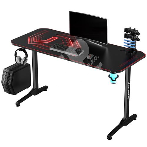 Herní stůl Ultradesk Frag Red V3, 140x60x76cm, s XXL podložkou pod myš 1