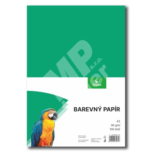 Náčrtkový papír barevný tmavě zelený A3, 100 l 1