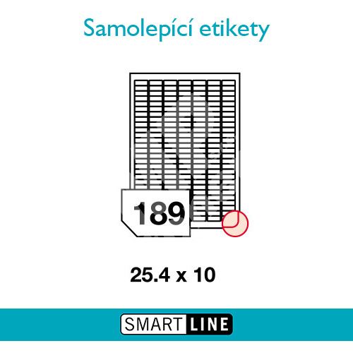 Samolepící bílé etikety Smart Line A4 25,4 x 10 mm 100 archů 1