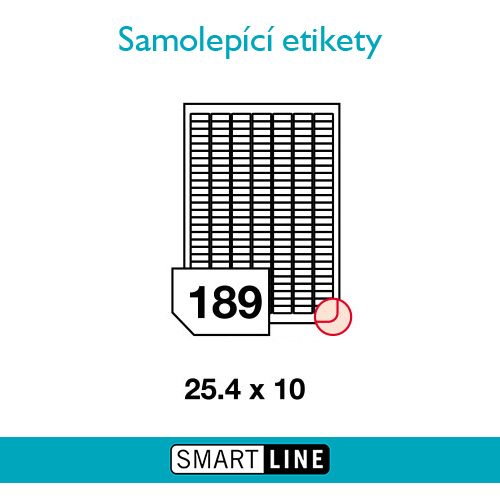 Samolepící bílé etikety Smart Line A4 25,4 x 10 mm 100 archů