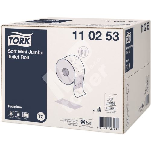 Toaletní papír Tork Premium Mini Jumbo, role, 2vrstvy, bílý, T2 1
