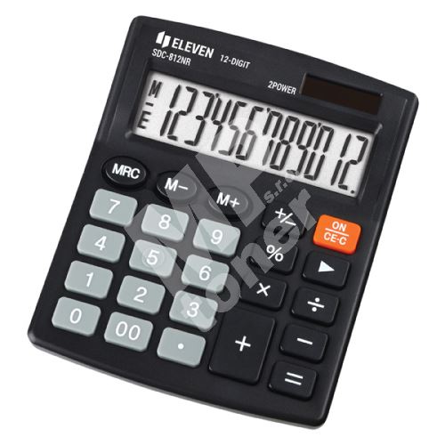 Kalkulačka Eleven SDC-812NR, černá, stolní, dvanáctimístná, duální napájení 1