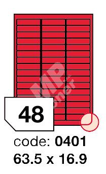 Samolepící etikety Rayfilm Office 63,5x16,9 mm 300 archů, fluo červená, R0132.0401D 1