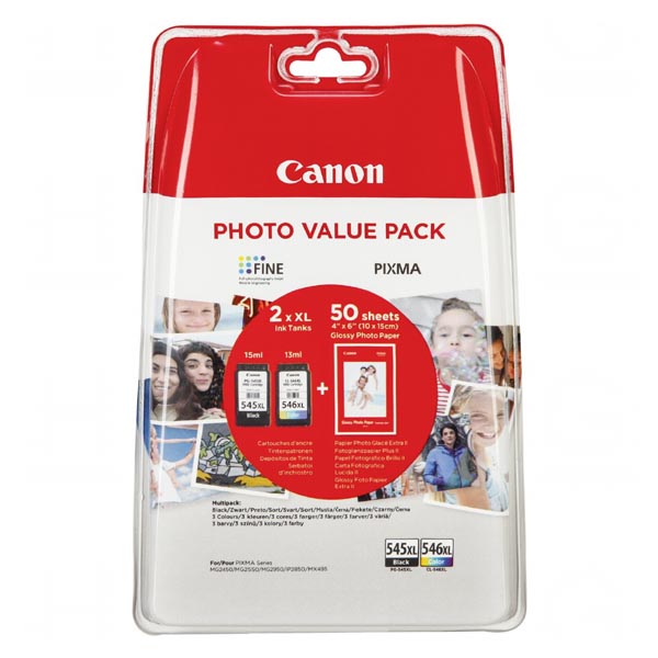 Inkoustová cartridge Canon PG-545XL/CL-546XL, CMYK, 8286B006, originál
