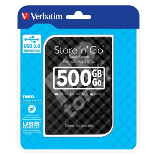 Verbatim 500GB Store n Go, externí HDD 2,5" USB 3.0, 53193, černý 1