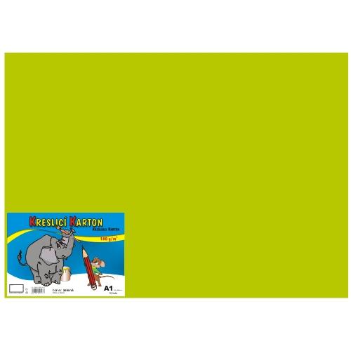 Kreslící karton A1, 180g, zelený, 10 listů