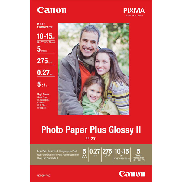 Papír foto Canon Glossy Photo Paper, lesklý, 10x15cm, 275 g/m2, 5 ks, 2311B053
