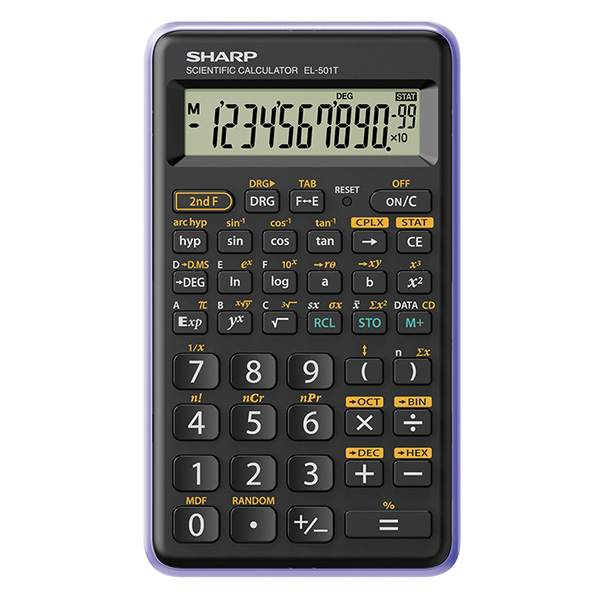 Kalkulačka Sharp EL-501TVL, fialová, desetimístná, vědecká