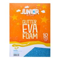Dekorační pěna EVA modrá glitter A4, tloušťka 2,0 mm, 10ks Dekorační pěna EVA modrá glitter A4, tloušťka 2,0 mm, 10ks