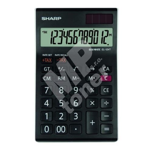 Kalkulačka Sharp EL124TWH, černo-bílá, stolní, dvanáctimístná 1