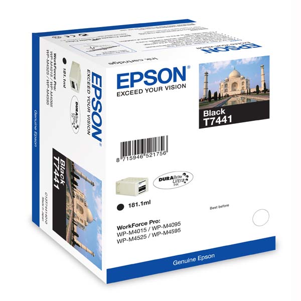 Inkoustová cartridge Epson C13T74414010, WorkForce WP-M4525DNF,M4015DN, black, originál