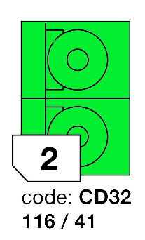 Samolepící etikety Rayfilm Office průměr 116/41 mm 300 archů, matně zelená, R0120.CD32D