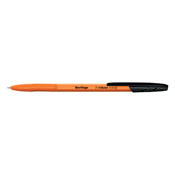Kuličkové pero Berlingo Tribase Orange, 50ks, 0.7mm, černé