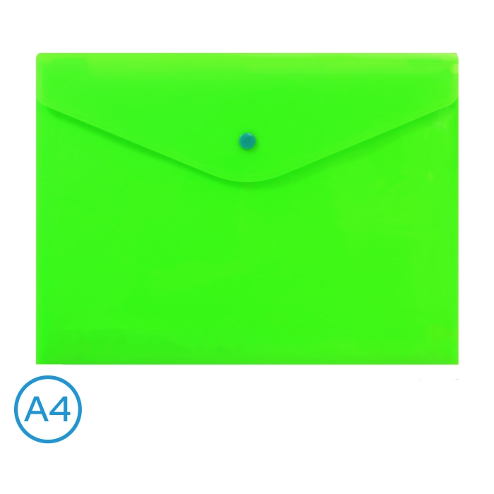 Obal spisový s klopou a drukem A4 neon Luma, zelený