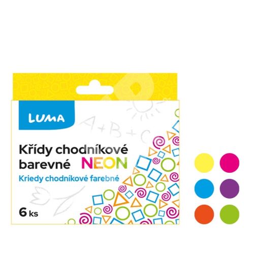 Křídy chodníkové Luma Neon, 6ks 1