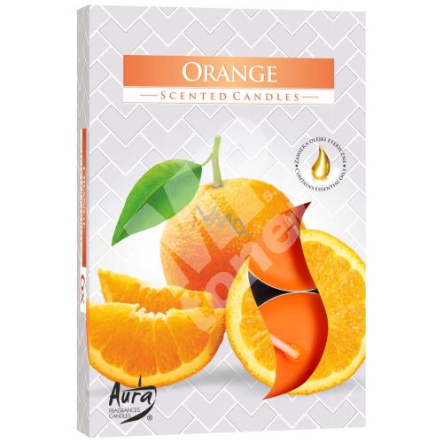 Bispol Aura Orange - Pomeranč vonné čajové svíčky 6 kusů 1