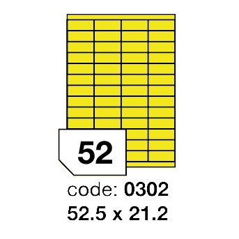 Samolepící etikety Rayfilm Office 52,5x21,2 mm 300 archů, matně žlutá, R0121.0302D