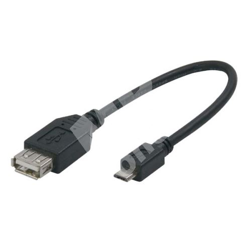 Kabel USB (2.0), A socket/micro USB, 0,2m 1