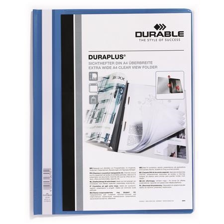 Desky s rychlovazačem Durable Duraplus, modrá, A4, široké