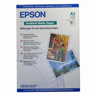 Epson Archival Matte Paper, papír, matný, bílý, Stylus Photo 2000P, PRO 7500, A3, 297x42